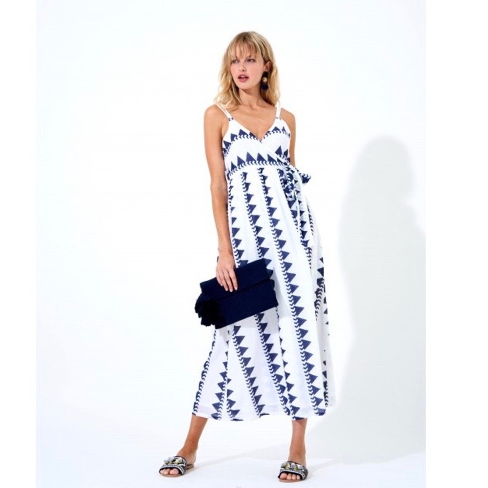 Oliphant Blue and White Maxi Dress